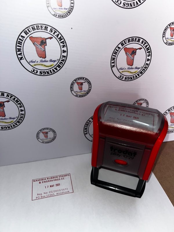 Trodat Printy 4729 large self-inking dater stamp in red